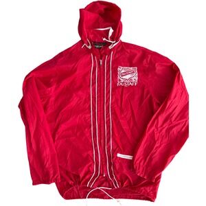Vintage Falstaff Beer Racing Jacket Windbreaker Red Zip Up Men's Medium